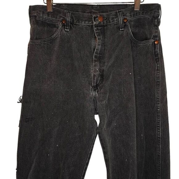 Wrangler Vintage Distressed Grey Denim Jeans - Picture 3 of 7